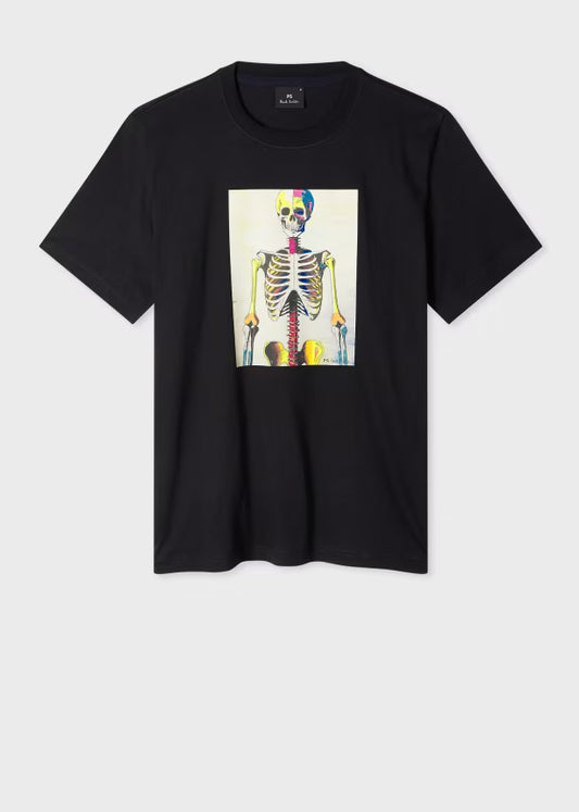PAUL SMITH PS SKELETON PRINT COTTON T-SHIRT BLACK XL RRP £80 BNWT
