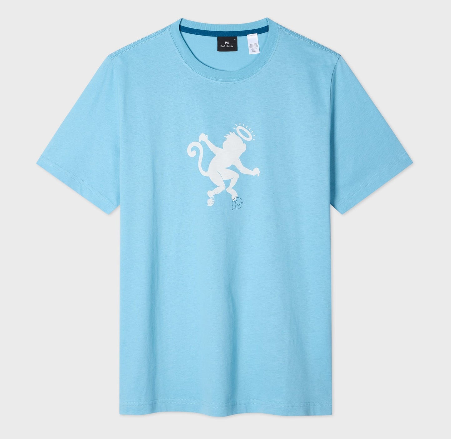 PAUL SMITH ANGEL MONKEY ORGANIC COTTON T-SHIRT LIGHT BLUE 2XL RRP £70 BNWT