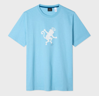 PAUL SMITH ANGEL MONKEY ORGANIC COTTON T-SHIRT LIGHT BLUE 2XL RRP £70 BNWT