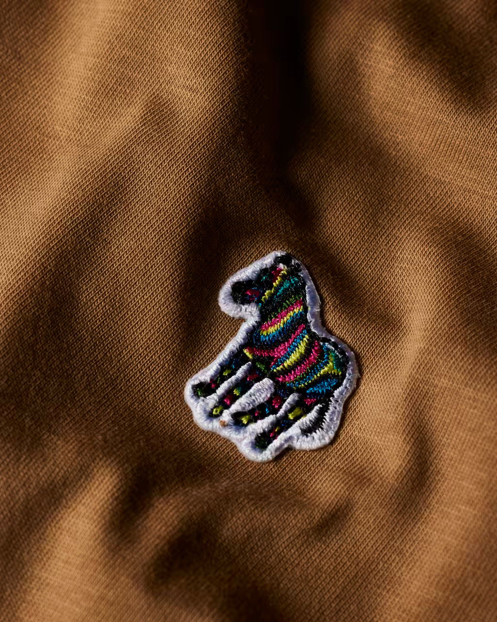 PAUL SMITH PS ZEBRA LOGO COTTON T-SHIRT CAMEL BROWN RRP £60 BNWT