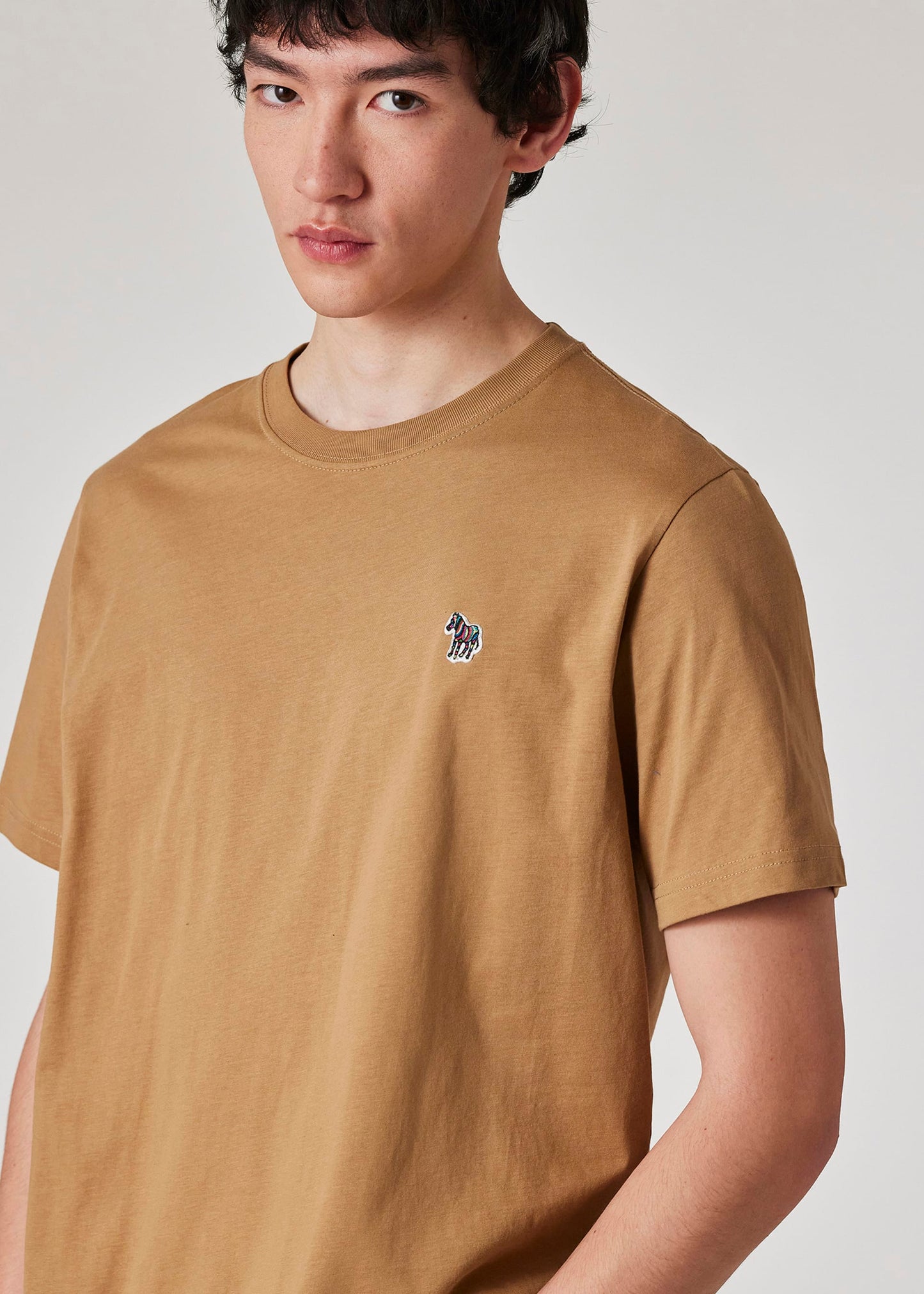 PAUL SMITH PS ZEBRA LOGO COTTON T-SHIRT CAMEL BROWN RRP £60 BNWT