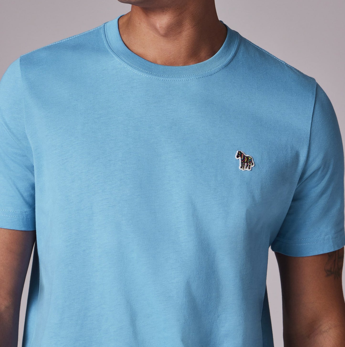PAUL SMITH PS ORGANIC COTTON ZEBRA LOGO T-SHIRT MID BLUE (41F) RRP £70 BNWT