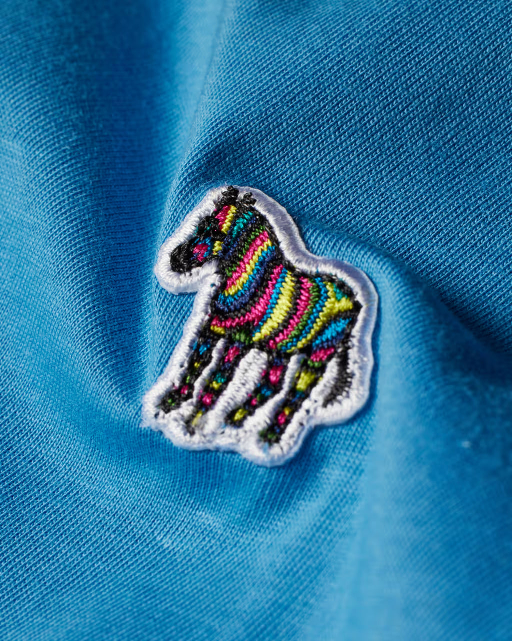 PAUL SMITH PS ORGANIC COTTON ZEBRA LOGO T-SHIRT MID BLUE (41F) RRP £70 BNWT