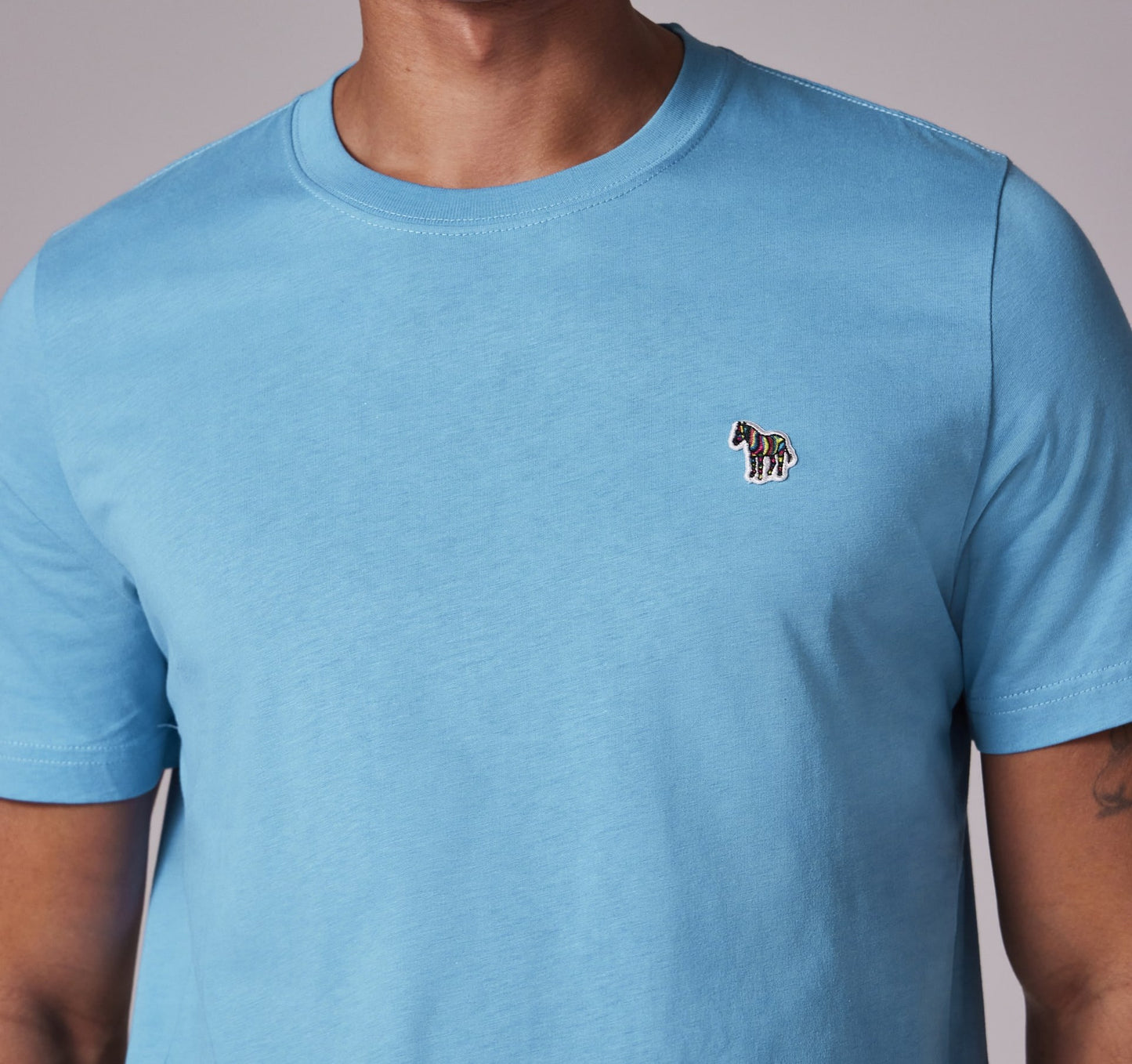 PAUL SMITH PS ORGANIC COTTON ZEBRA LOGO T-SHIRT MID BLUE (41F) RRP £70 BNWT