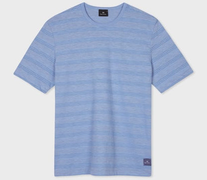 PAUL SMITH PS STRIPED MARL COTTON T-SHIRT BLUE 2XL RRP £85 BNWT