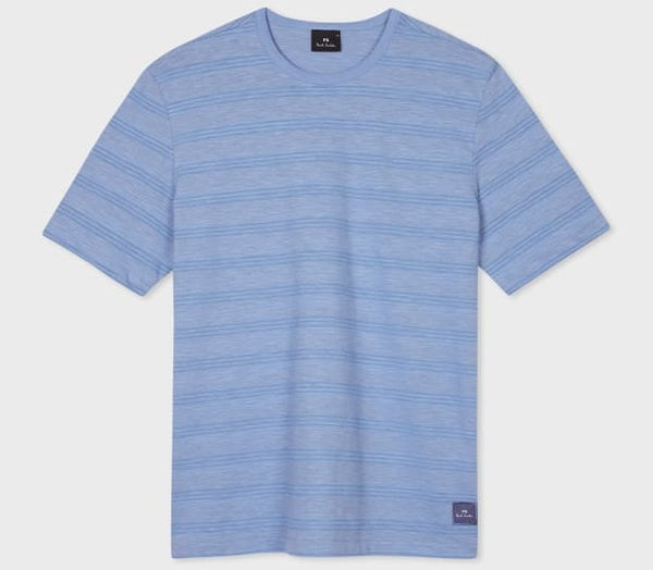 PAUL SMITH PS STRIPED MARL COTTON T-SHIRT BLUE 2XL RRP £85 BNWT