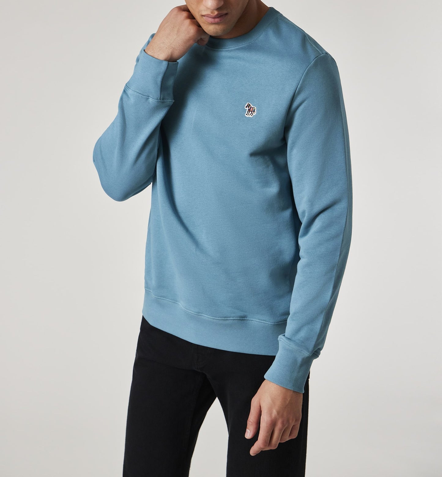 PAUL SMITH PS ZEBRA LOGO CREW NECK SWEATSHIRT TEAL BLUE RRP £125 BNWT