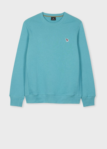 PAUL SMITH PS ZEBRA LOGO CREW NECK SWEATSHIRT TEAL BLUE RRP £125 BNWT