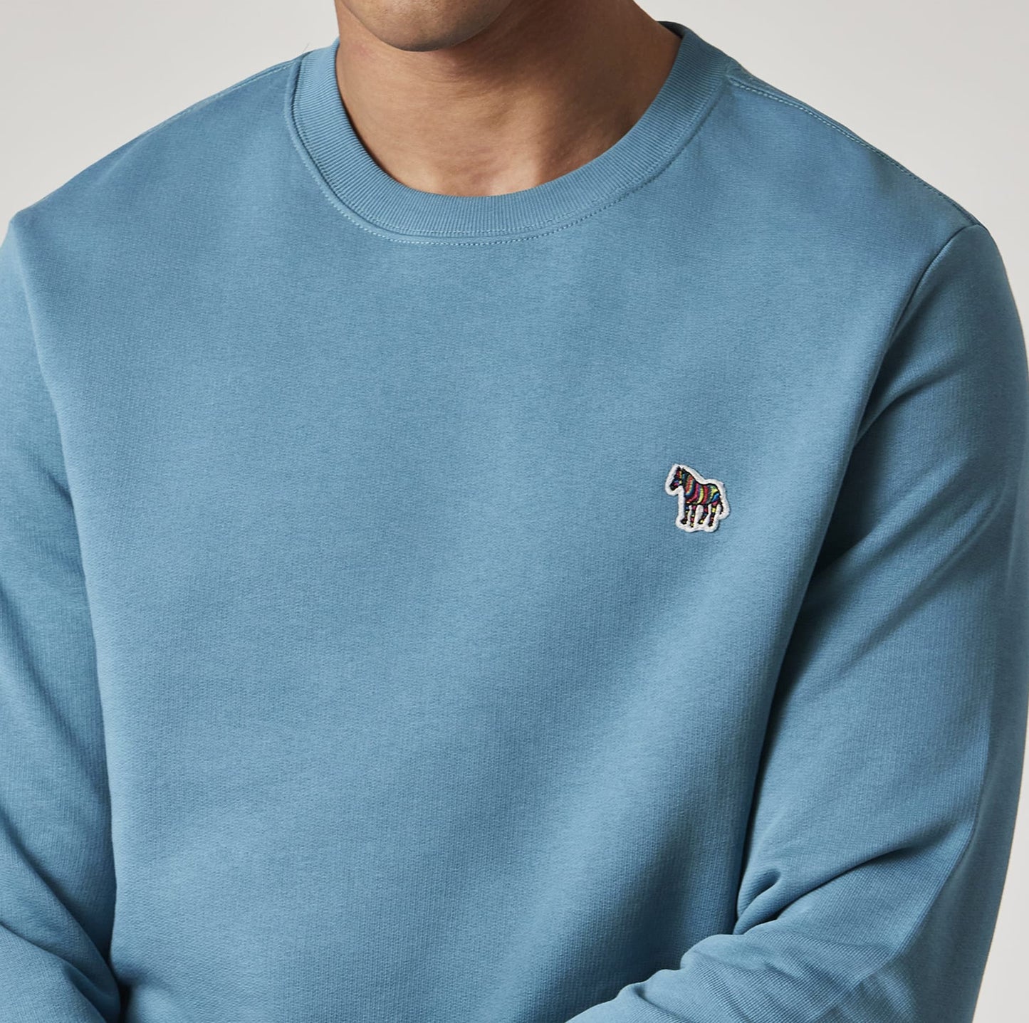 PAUL SMITH PS ZEBRA LOGO CREW NECK SWEATSHIRT TEAL BLUE RRP £125 BNWT