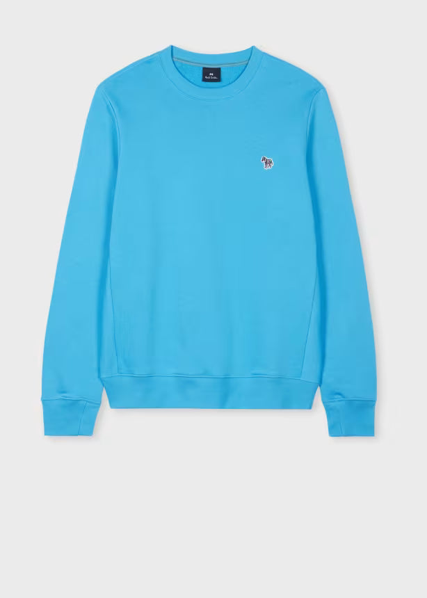 PAUL SMITH PS ZEBRA LOGO CREW NECK SWEATSHIRT MID BLUE XL RRP £125 BNWT