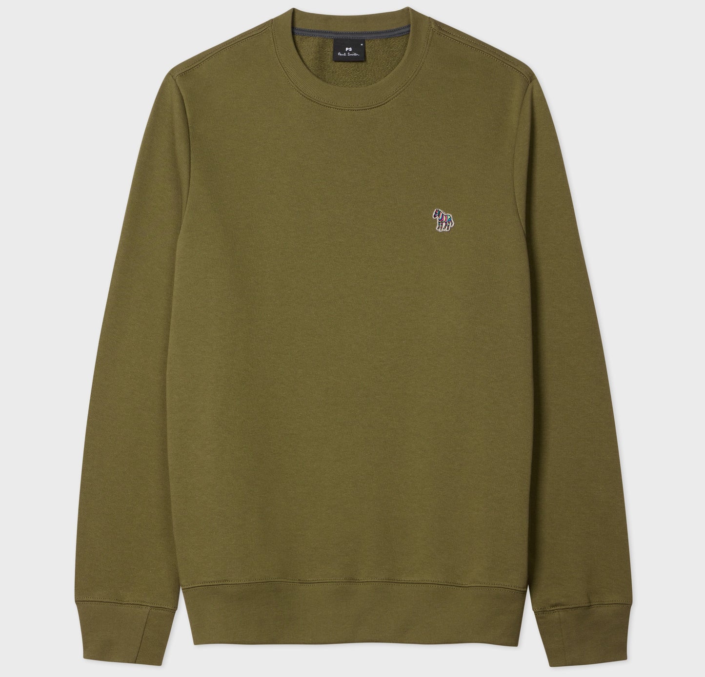 PAUL SMITH PS ZEBRA LOGO CREW NECK SWEATSHIRT KHAKI GREEN (36E) RRP £125 NEW