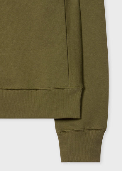 PAUL SMITH PS ZEBRA LOGO CREW NECK SWEATSHIRT KHAKI GREEN (36E) RRP £125 NEW