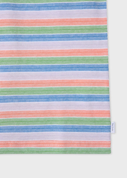 PAUL SMITH PS MULTICOLOUR STRIPE COTTON POLO SHIRT WHITE/MULTI 2XL RRP £100 BNWT