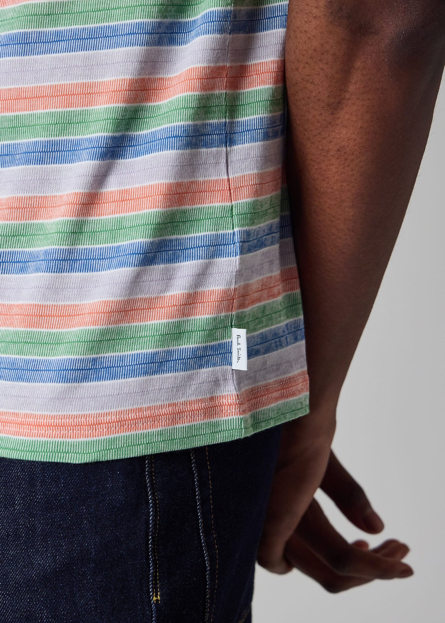 PAUL SMITH PS MULTICOLOUR STRIPE COTTON POLO SHIRT WHITE/MULTI 2XL RRP £100 BNWT