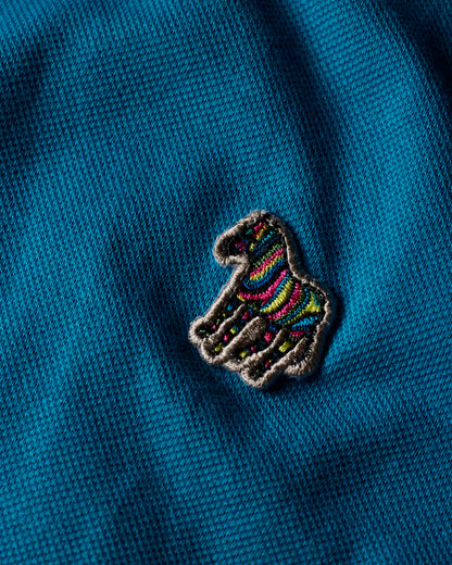PAUL SMITH PS ZEBRA TIPPED PIQUE COTTON SLIM FIT POLO SHIRT BLUE 2XL RRP £90 NEW