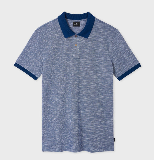 PAUL SMITH PS ORGANIC COTTON POLO SHIRT NAVY MARL RRP £95 BNWT