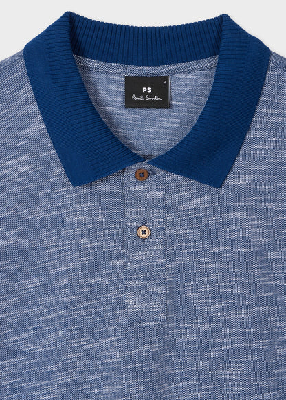 PAUL SMITH PS ORGANIC COTTON POLO SHIRT NAVY MARL RRP £95 BNWT