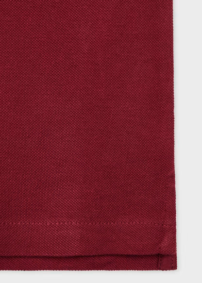 PAUL SMITH PS TIPPED PIQUE COTTON SLIM FIT POLO SHIRT BURGUNDY 2XL RRP £90 BNWT