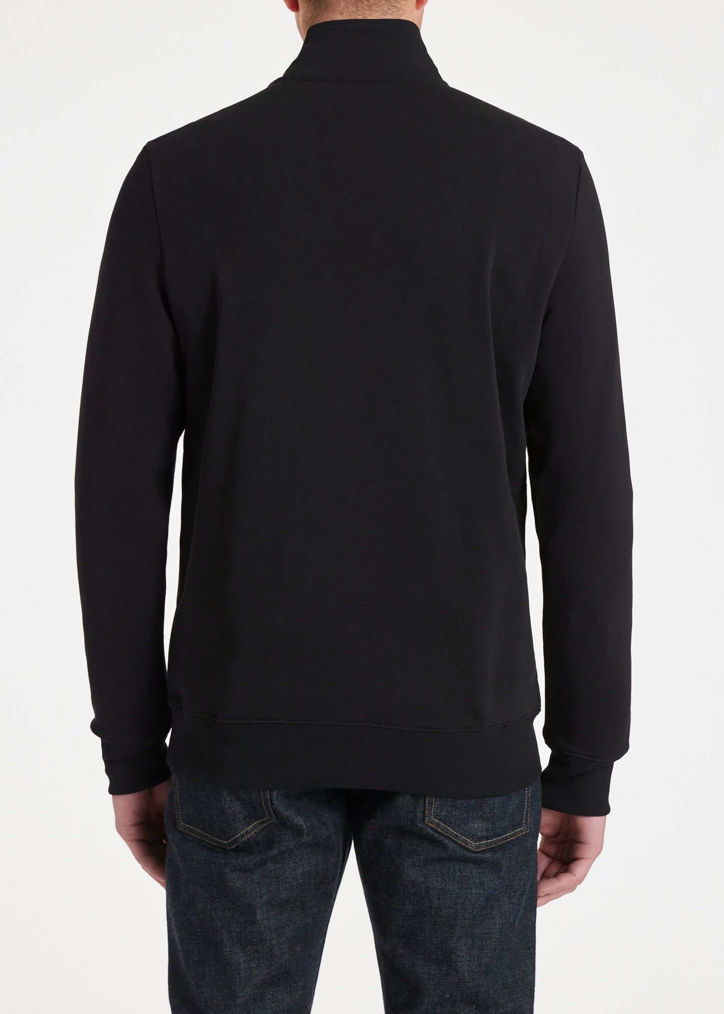 PAUL SMITH PS QUARTER ZIP COTTON FLEECE SWEATSHIRT BLACK RRP £135 BNWT