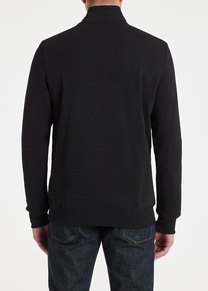 PAUL SMITH PS QUARTER ZIP COTTON FLEECE SWEATSHIRT BLACK RRP £135 BNWT
