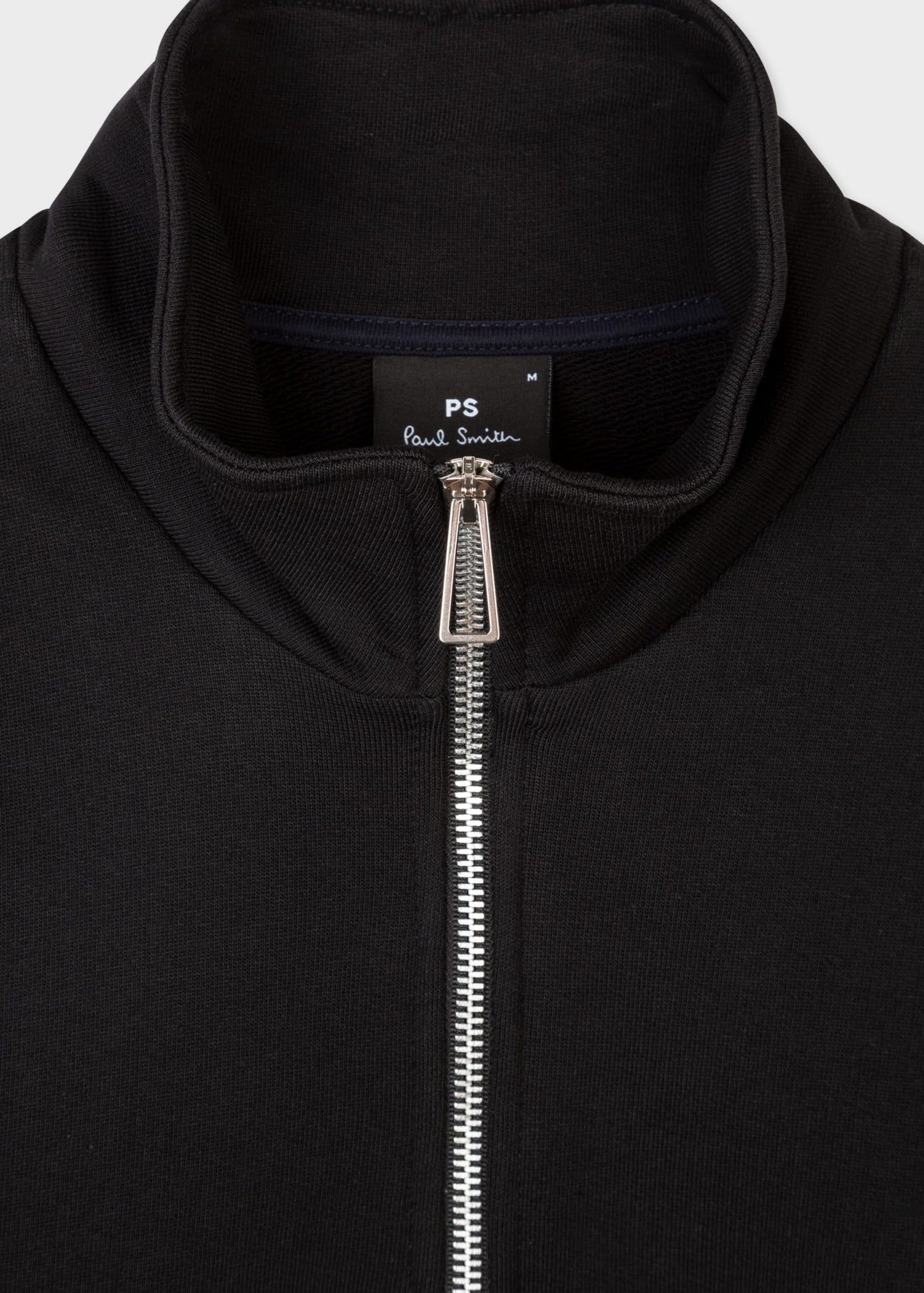 PAUL SMITH PS QUARTER ZIP COTTON FLEECE SWEATSHIRT BLACK RRP £135 BNWT