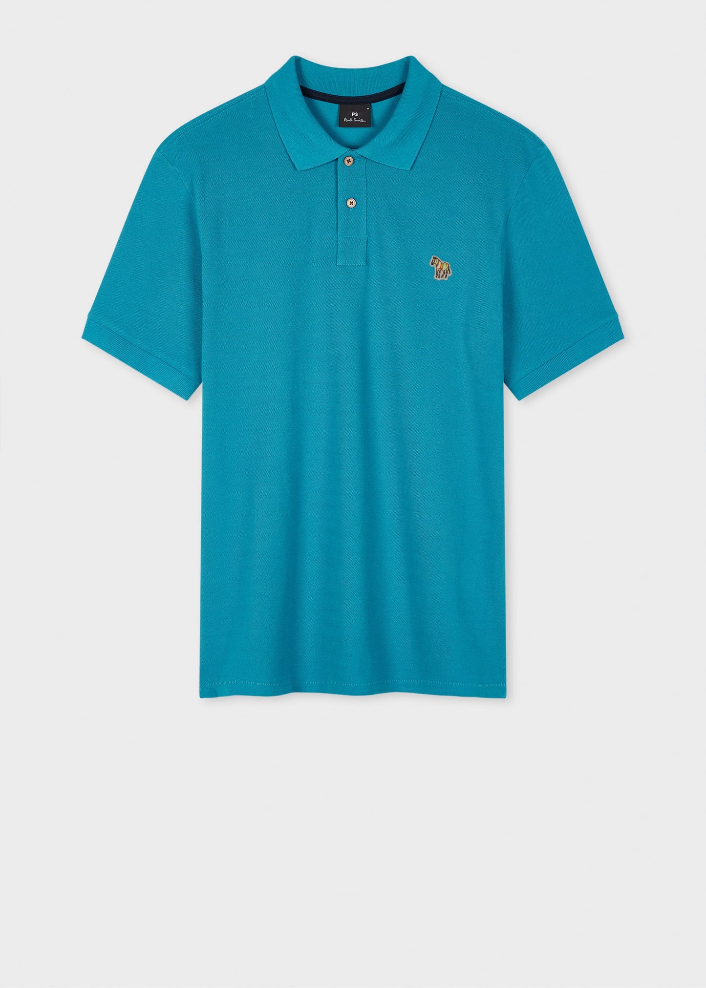 PAUL SMITH ZEBRA PIQUE COTTON POLO SHIRT TEAL BLUE (37D) MEDIUM RRP £90 NEW