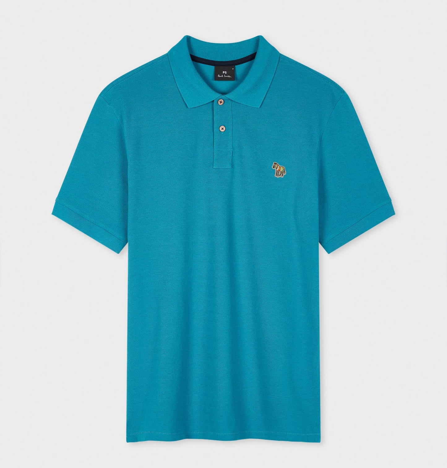 PAUL SMITH ZEBRA PIQUE COTTON POLO SHIRT TEAL BLUE (37D) MEDIUM RRP £90 NEW