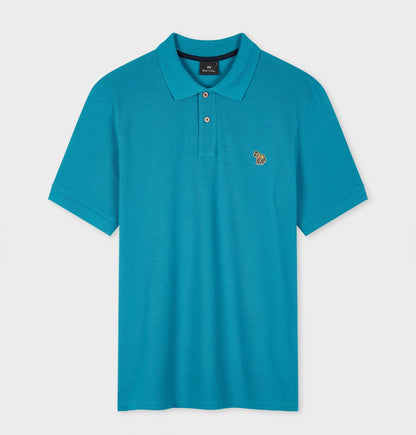 PAUL SMITH ZEBRA PIQUE COTTON POLO SHIRT TEAL BLUE (37D) MEDIUM RRP £90 NEW