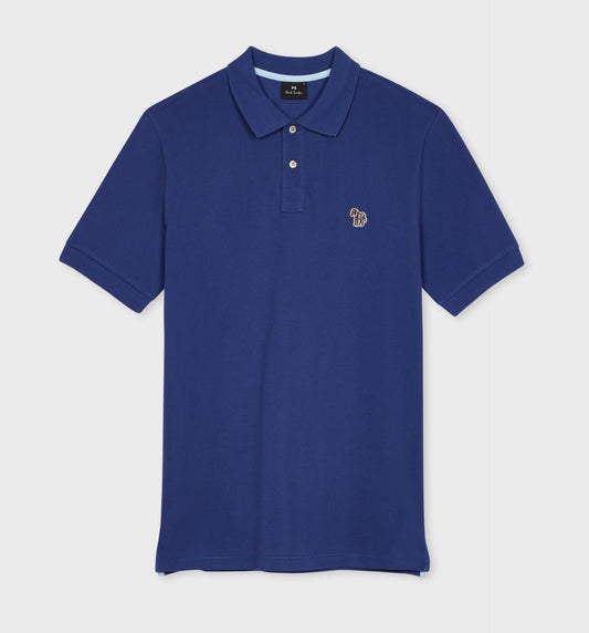 PAUL SMITH ZEBRA PIQUE COTTON POLO SHIRT DARK ROYAL BLUE (46F) 2XL RRP £90 NEW