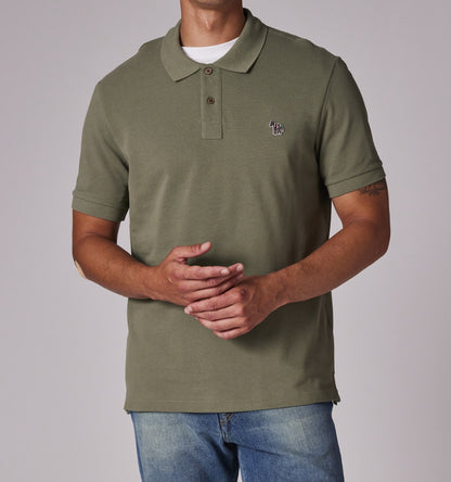 PAUL SMITH PS ZEBRA PIQUE COTTON POLO SHIRT WASHED GREEN (34C) RRP £90 BNWT