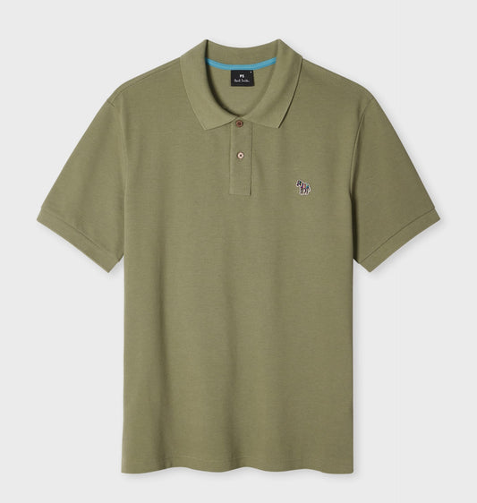 PAUL SMITH PS ZEBRA PIQUE COTTON POLO SHIRT WASHED GREEN (34C) RRP £90 BNWT