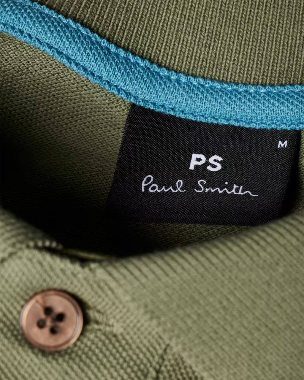PAUL SMITH PS ZEBRA PIQUE COTTON POLO SHIRT WASHED GREEN (34C) RRP £90 BNWT