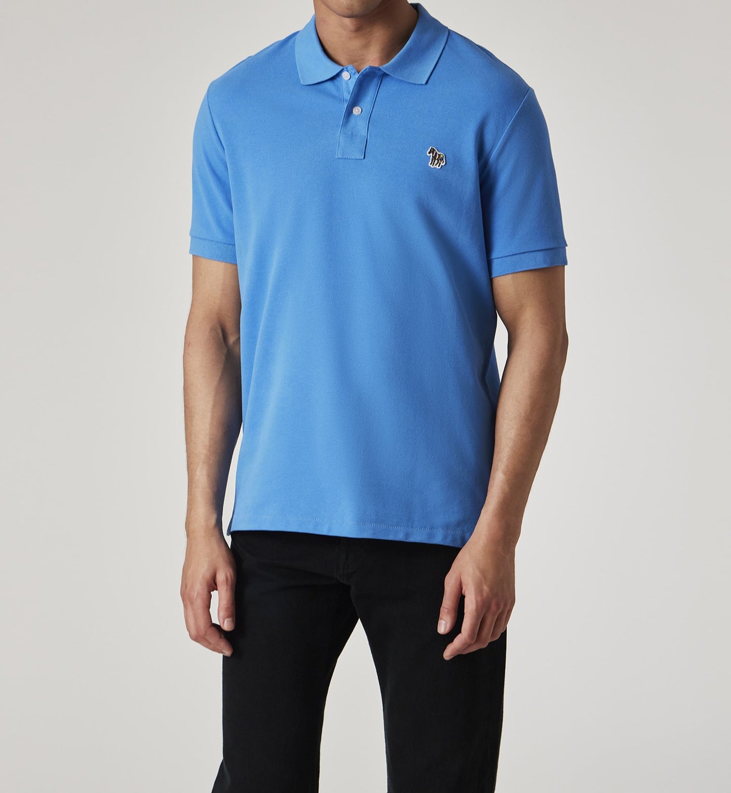PAUL SMITH PS ZEBRA BADGE PIQUE COTTON POLO SHIRT SEA BLUE (41D) RRP £90 BNWT