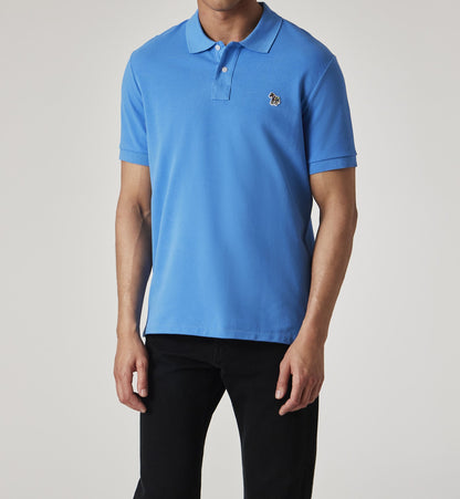 PAUL SMITH PS ZEBRA BADGE PIQUE COTTON POLO SHIRT SEA BLUE (41D) RRP £90 BNWT