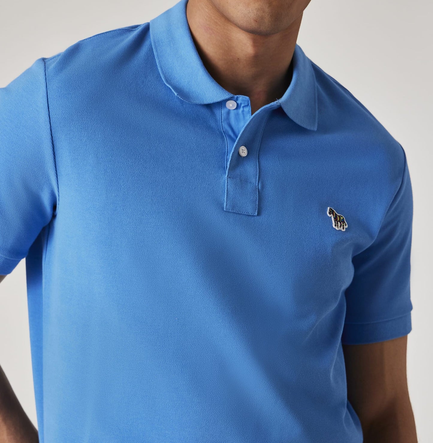 PAUL SMITH PS ZEBRA BADGE PIQUE COTTON POLO SHIRT SEA BLUE (41D) RRP £90 BNWT