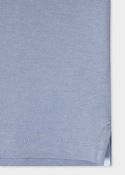PAUL SMITH PS ZEBRA PIQUE COTTON POLO SHIRT PALE INDIGO BLUE (43J) RRP £90 BNWT