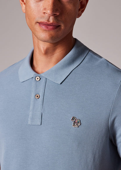 PAUL SMITH PS ZEBRA PIQUE COTTON POLO SHIRT PALE INDIGO BLUE (43J) RRP £90 BNWT