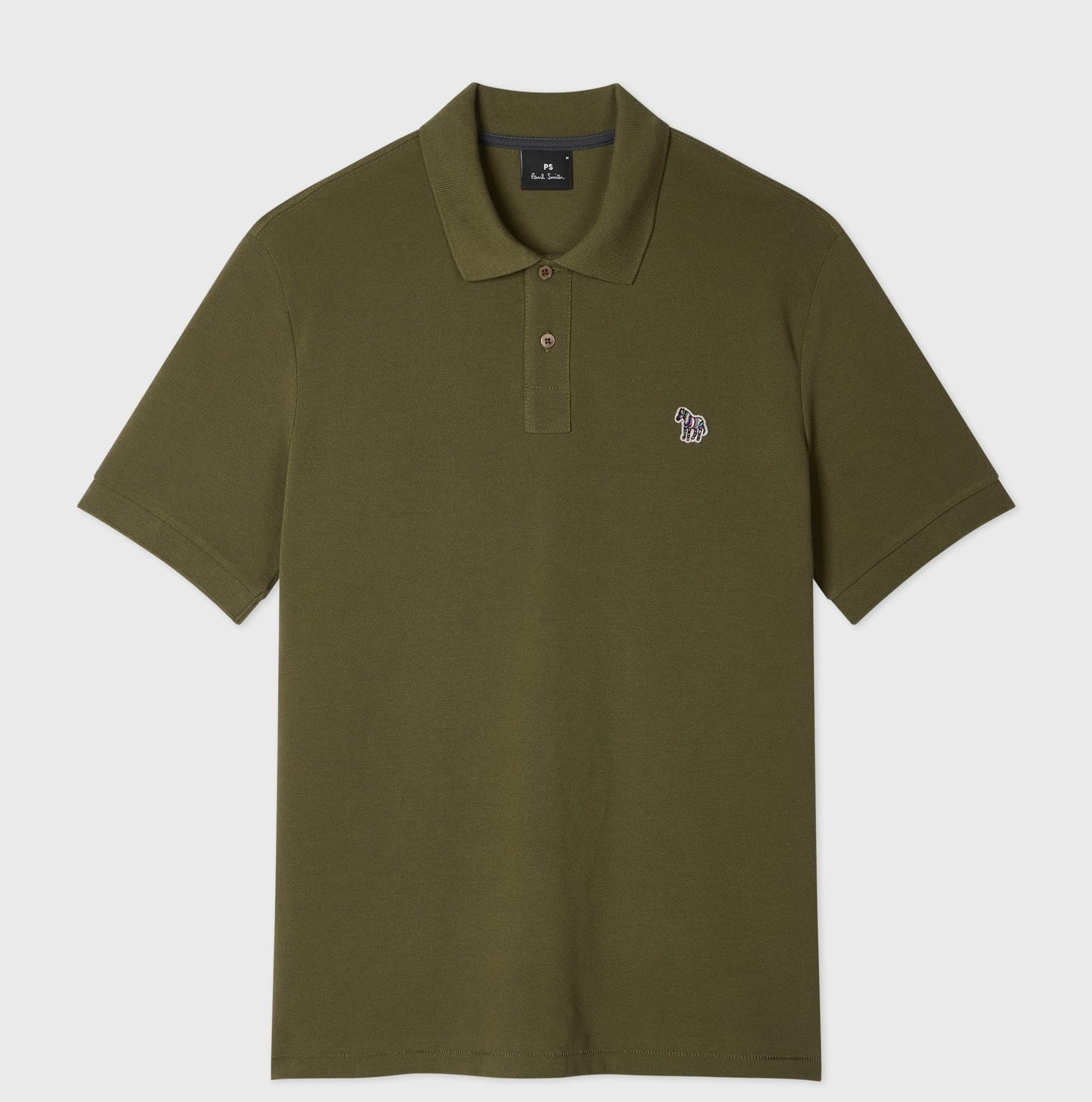 PAUL SMITH ZEBRA PIQUE COTTON POLO SHIRT KHAKI GREEN (36F) RRP £90 NEW
