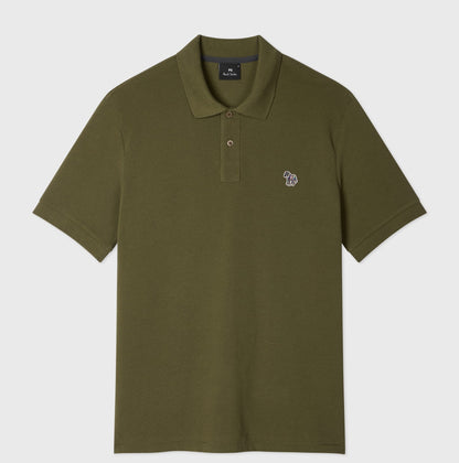 PAUL SMITH ZEBRA PIQUE COTTON POLO SHIRT KHAKI GREEN (36F) RRP £90 NEW
