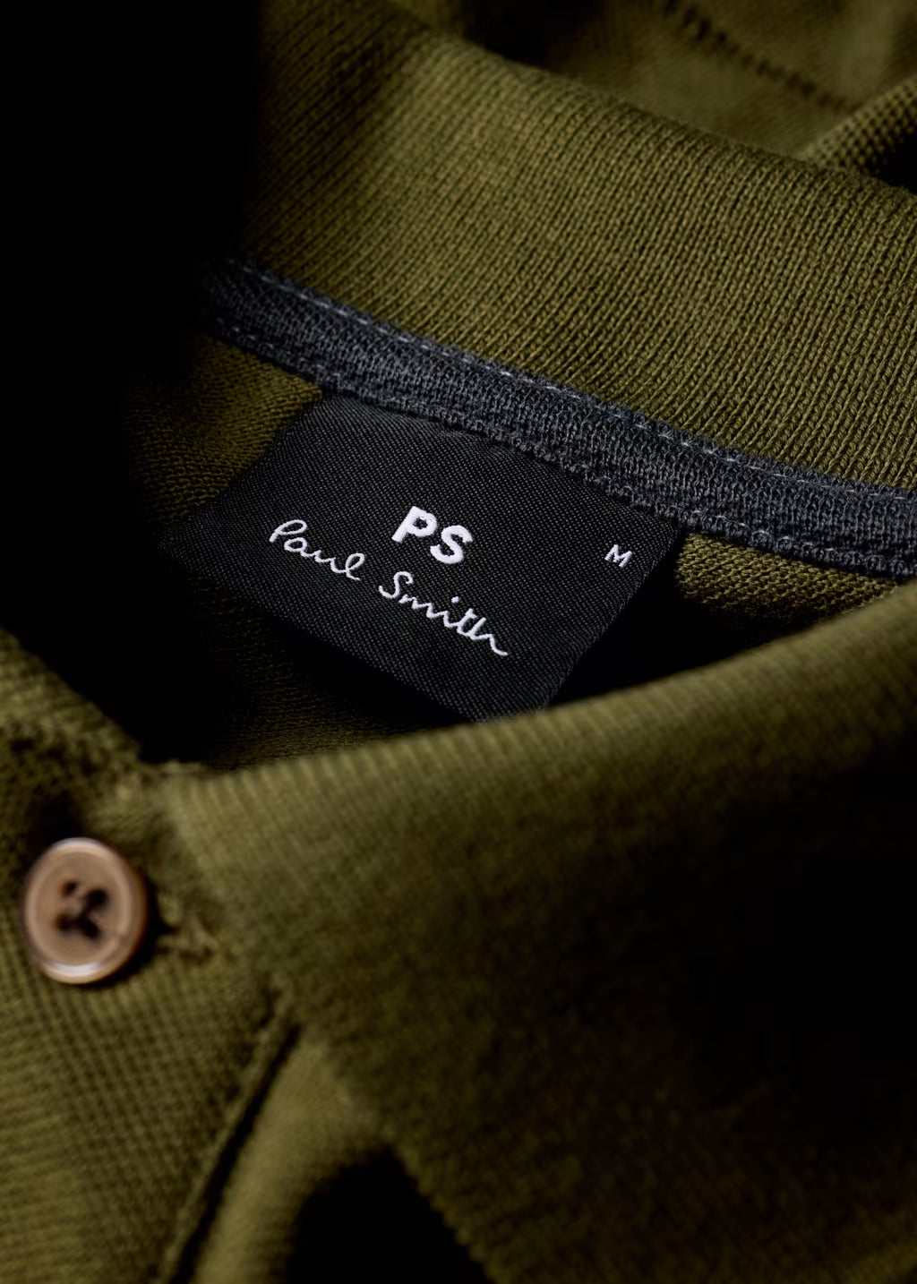 PAUL SMITH ZEBRA PIQUE COTTON POLO SHIRT KHAKI GREEN (36F) RRP £90 NEW