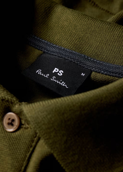 PAUL SMITH ZEBRA PIQUE COTTON POLO SHIRT KHAKI GREEN (36F) RRP £90 NEW