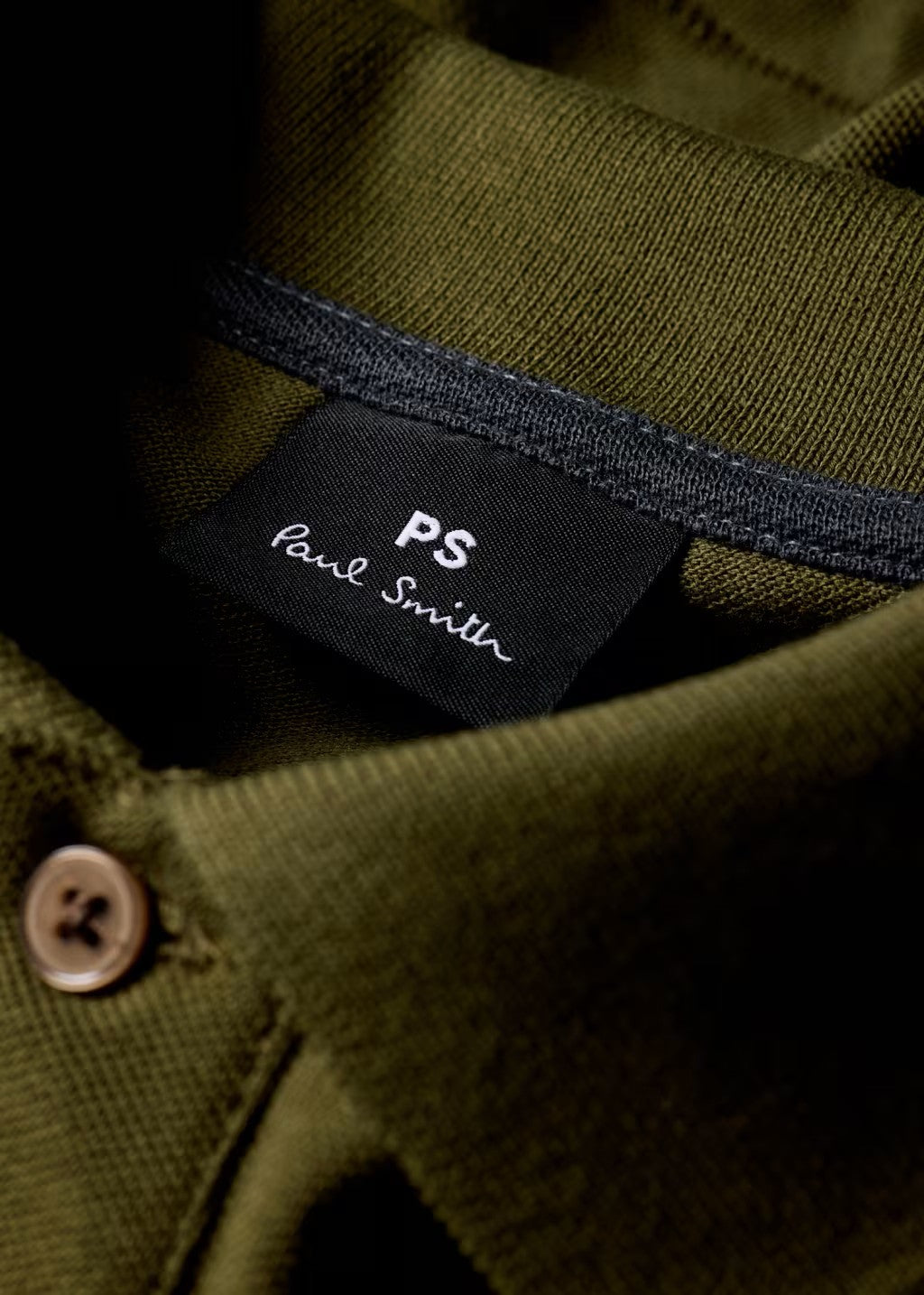 PAUL SMITH ZEBRA PIQUE COTTON POLO SHIRT KHAKI GREEN (36F) RRP £90 NEW