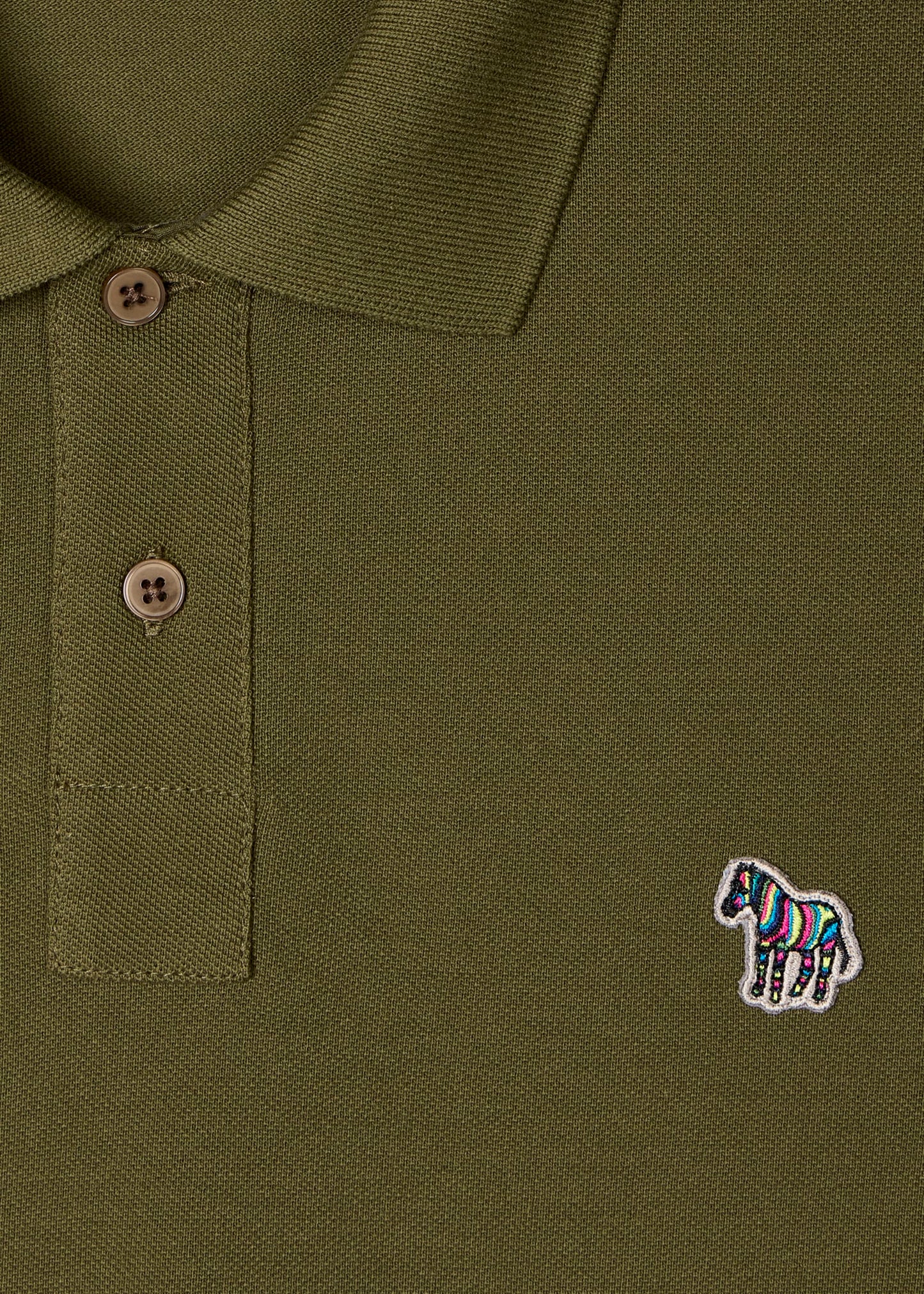 PAUL SMITH ZEBRA PIQUE COTTON POLO SHIRT KHAKI GREEN (36F) RRP £90 NEW