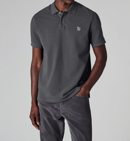 PAUL SMITH PS ZEBRA PIQUE COTTON POLO SHIRT CHARCOAL GREY L RRP £90 BNWT
