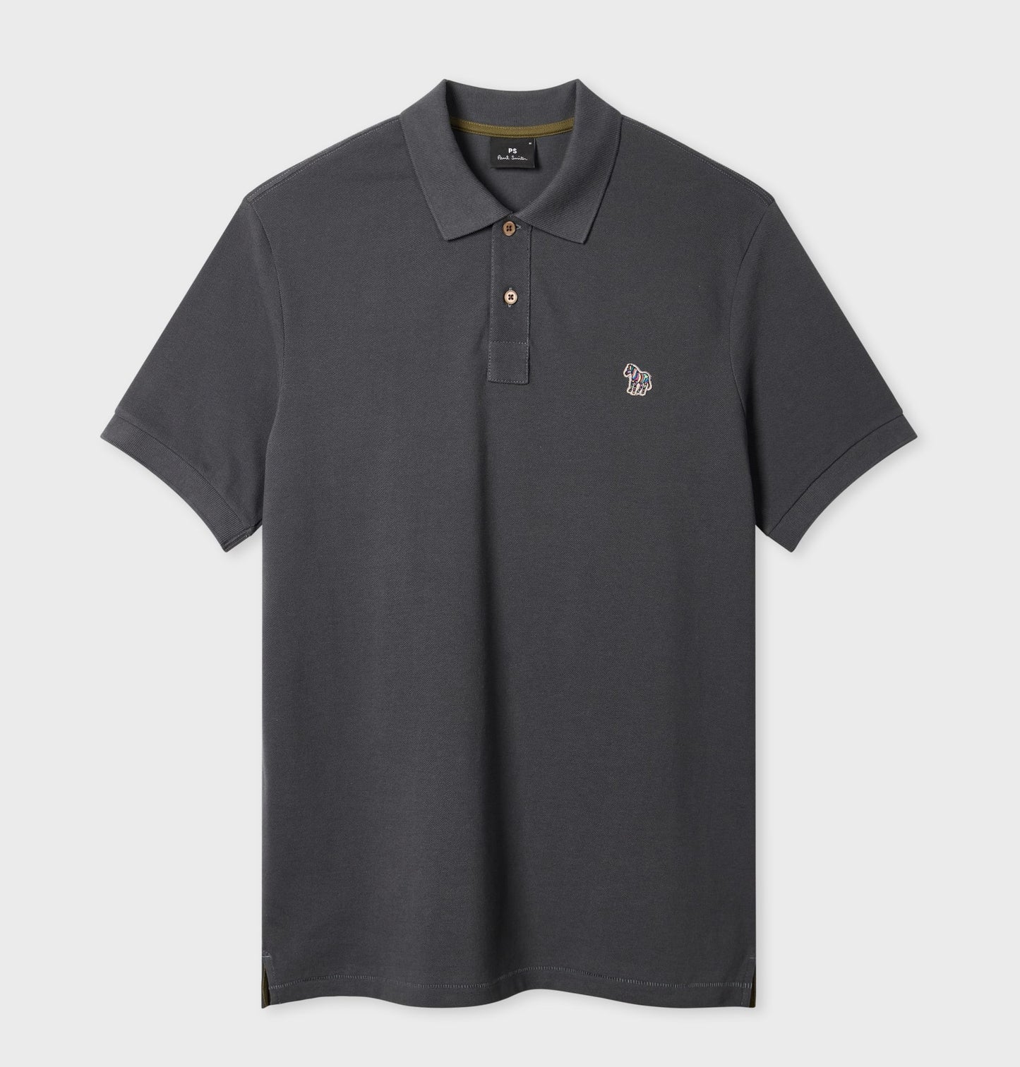 PAUL SMITH PS ZEBRA PIQUE COTTON POLO SHIRT CHARCOAL GREY L RRP £90 BNWT