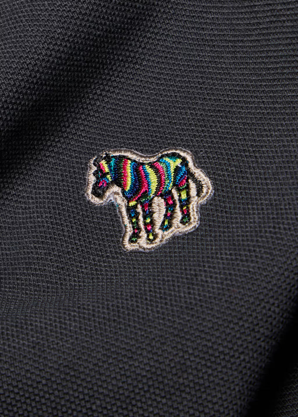 PAUL SMITH PS ZEBRA PIQUE COTTON POLO SHIRT CHARCOAL GREY L RRP £90 BNWT