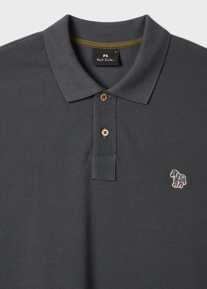 PAUL SMITH PS ZEBRA PIQUE COTTON POLO SHIRT CHARCOAL GREY L RRP £90 BNWT