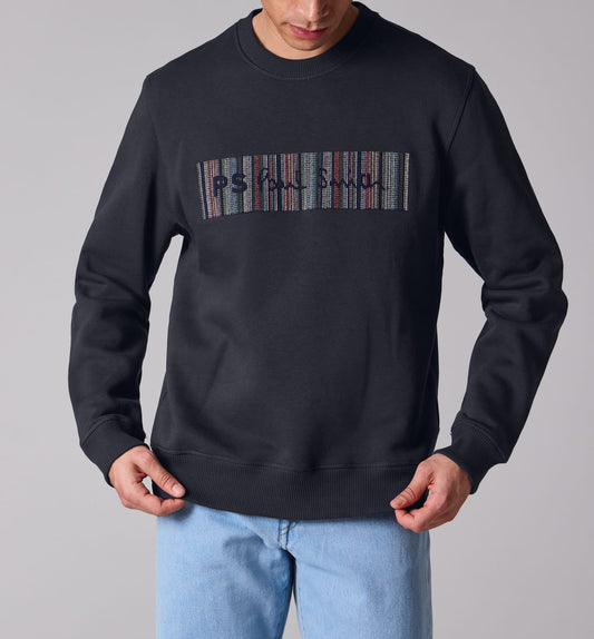 PAUL SMITH PS STITCH STRIPE EMBROIDERED SWEATSHIRT NAVY BLUE LARGE RRP £145 BNWT