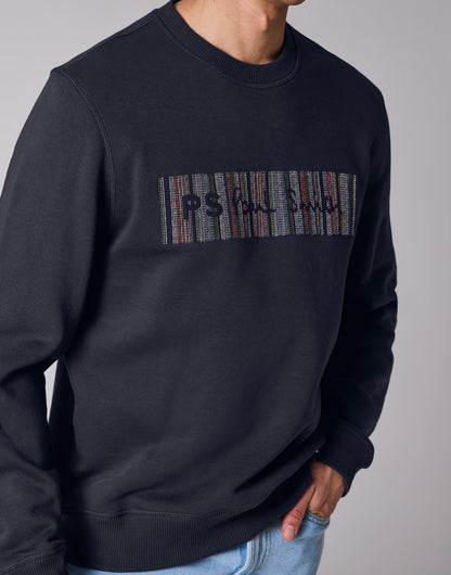 PAUL SMITH PS STITCH STRIPE EMBROIDERED SWEATSHIRT NAVY BLUE LARGE RRP £145 BNWT