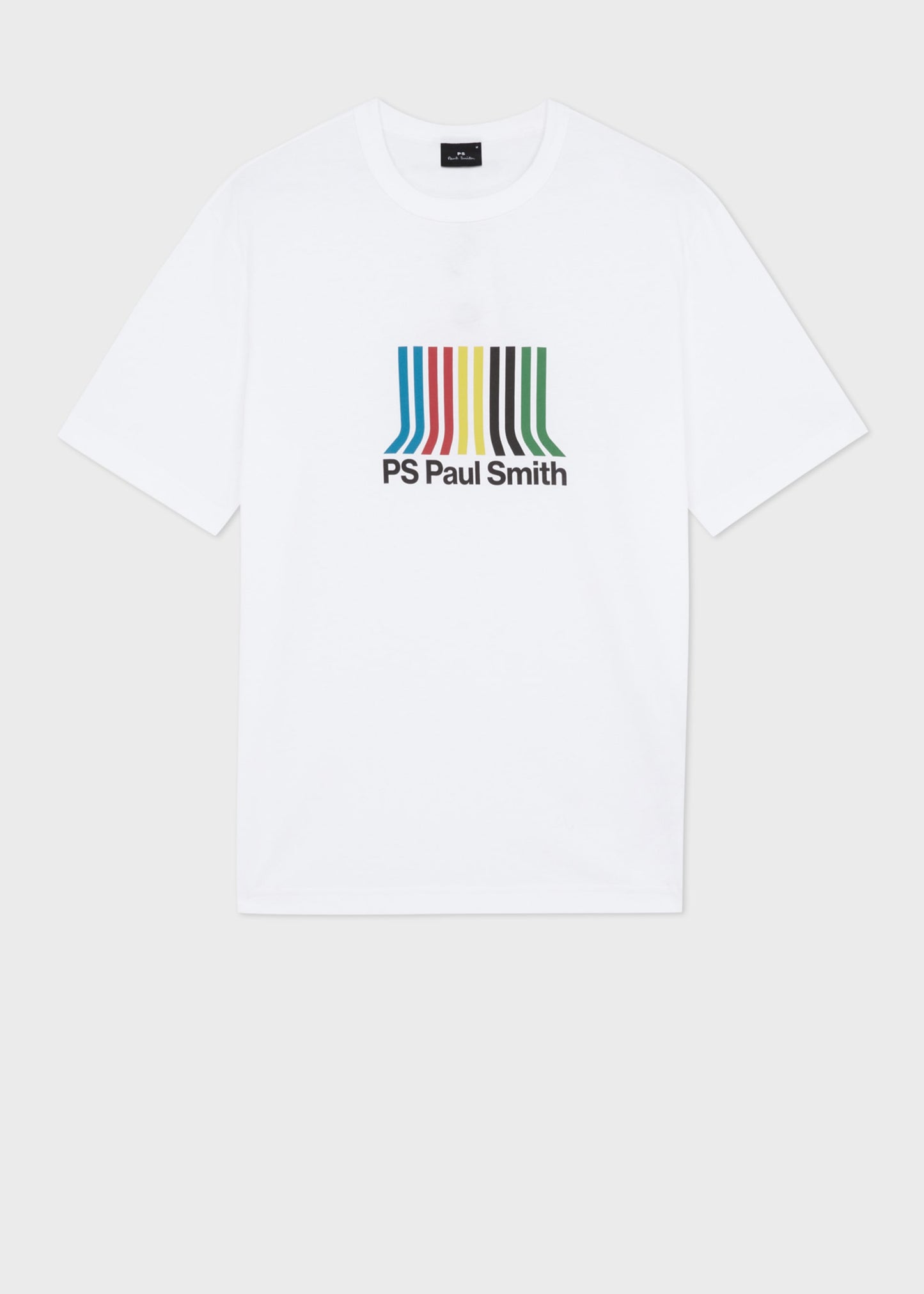 PAUL SMITH PS STRIPED LOGO COTTON T-SHIRT WHITE LARGE RRP £75 BNWT